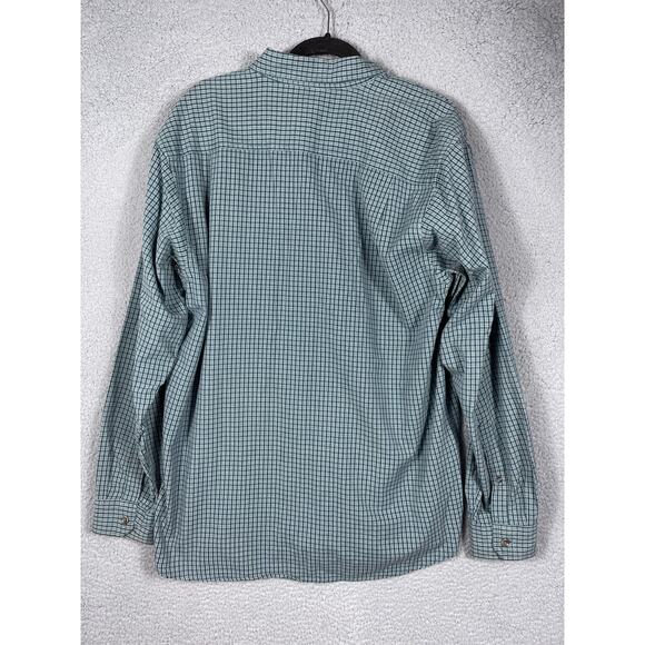 Columbia Mens Size M Long Sleeve Button Down Shirt Blue/Green Plaid - Picture 2 of 10